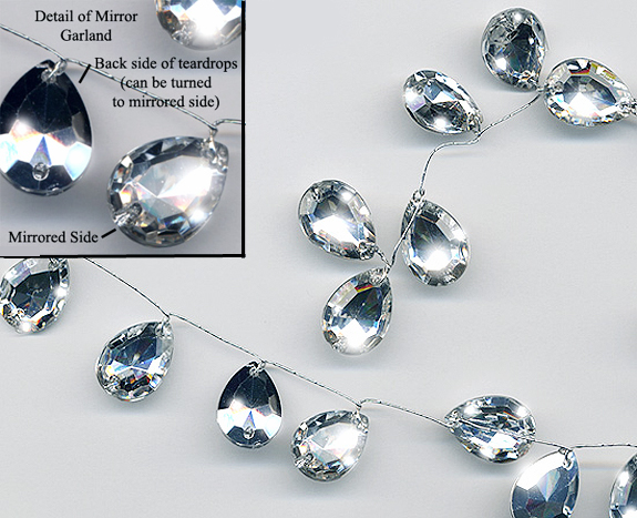 mirrorred tearddrop garland decor