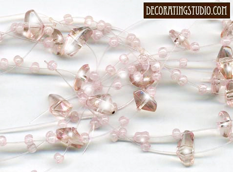 strung beads pink