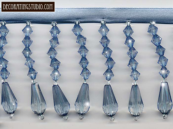 light blue decor beaded fringe