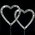 double heart wedding cake toppers