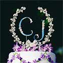 rhinestone wreath cake topper