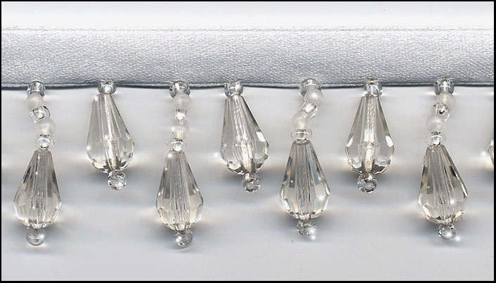 crystal clear beaded fringe trim