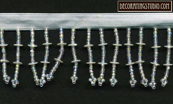 Alaska White beaded fringe trim