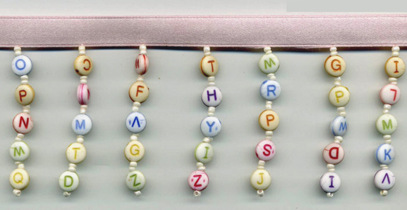 nursury baby alphabet beaded trim