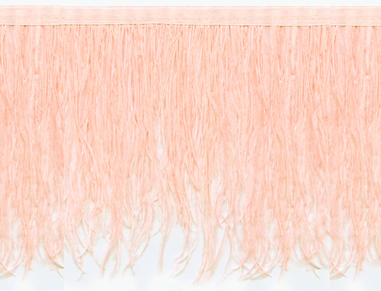 ostrich feather trim in peach