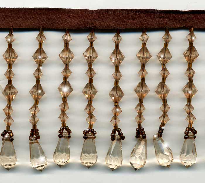copper bronze beaded fringe