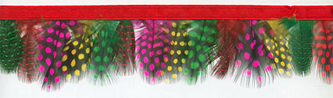 polka dot guinea feather fringe