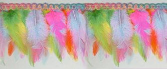 pastel long feather fringe