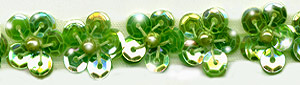 sequin flower trim in lime