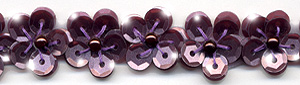 sequin flower trim in mauve