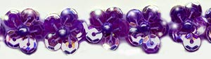 sequin flower trim in purple