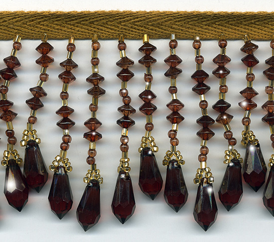 brown beaded fringe