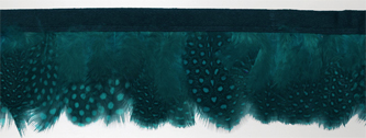 turquoise feather trim