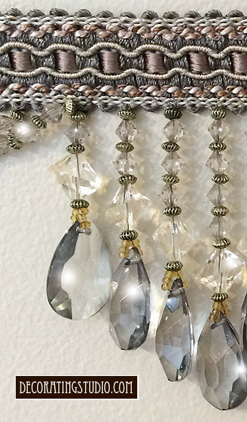 platinum grey beaded trim