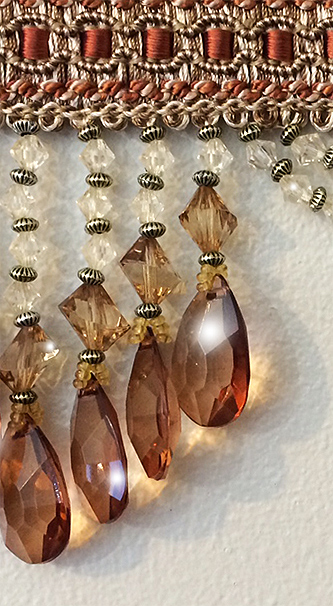 Venice Amber Beaded Fringe Trim Detail