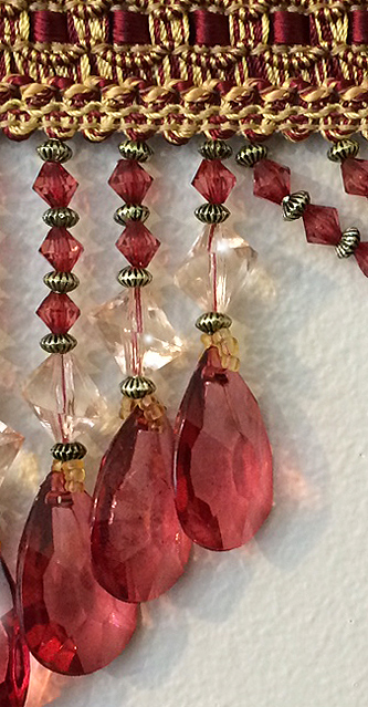Venice Burgundy Beaded Fringe Trim Detail