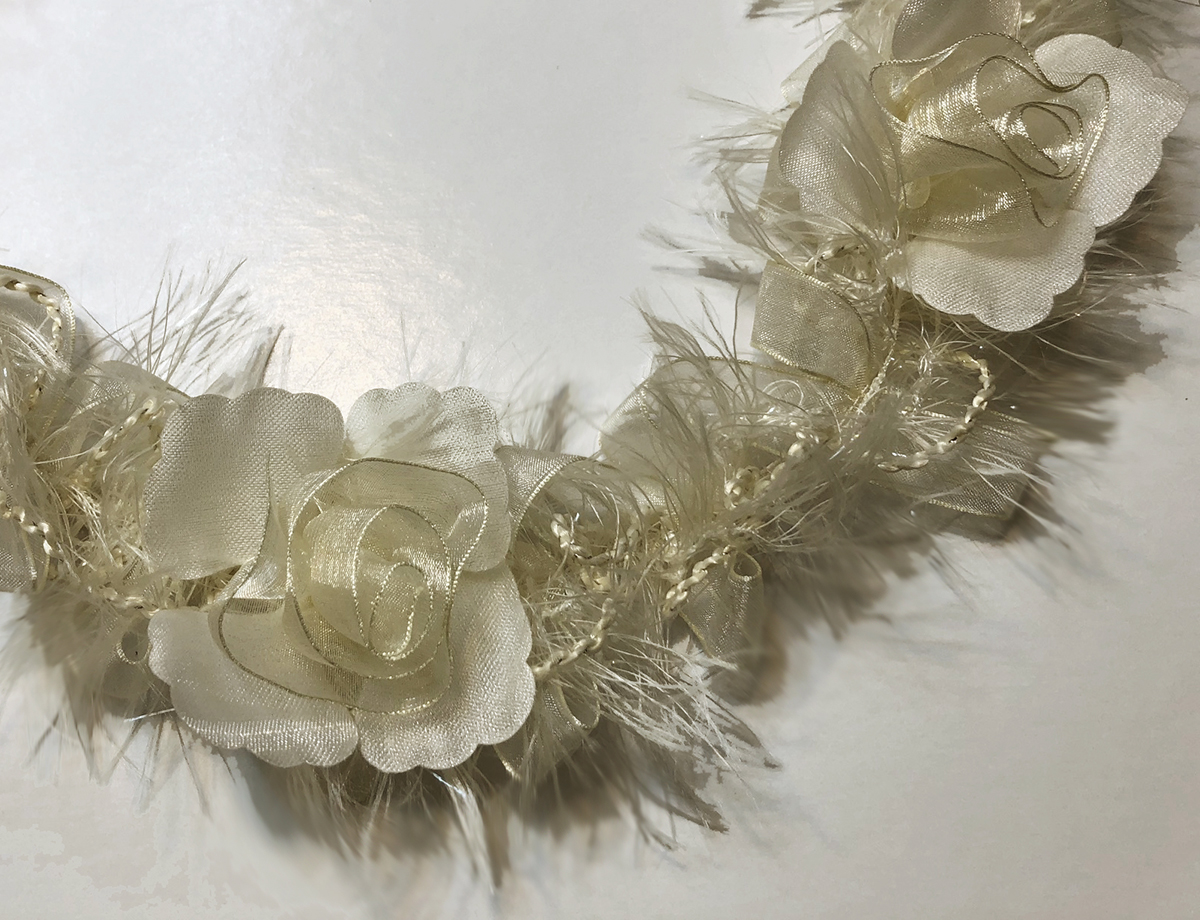 ivory bridal organza flower trim