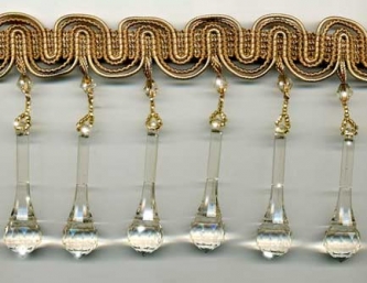 "Venetian Pendant Ivory" Beaded Trim - Yard(s)