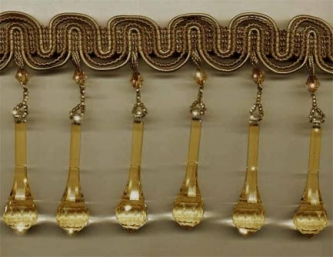 "Venetian Pendant Amber" Beaded Trim - Yard(s)