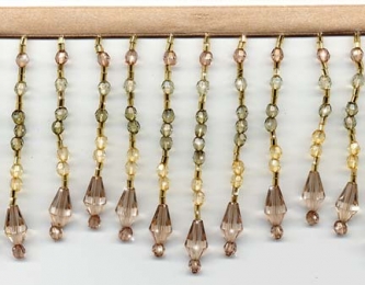 Chic Beaded Fringe - "Rosy Peach" yard(s)