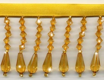 Gold Decor Beaded Fringe - Yard(s)