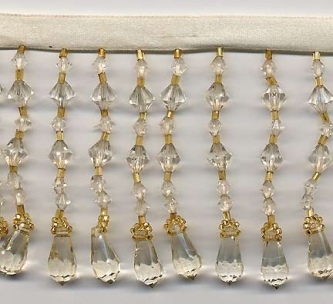 Teardrops Beaded Fringe - "Ivory Gilt" yard(s)