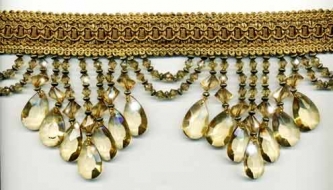 Venice "Pale Gold" Beaded Fringe yard(s)