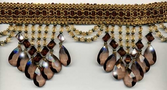 Venice "Brown" Beaded Fringe yard(s)