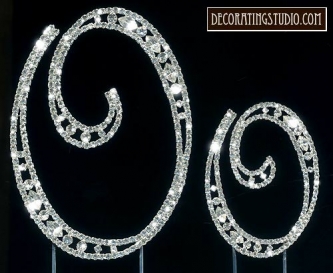 Monogram Crystal Marquise Cut Cake Toppers  "O"