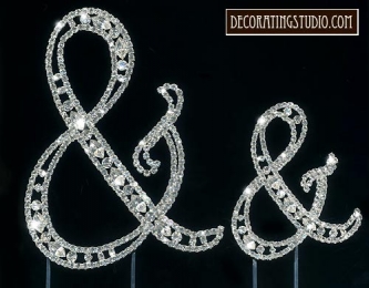 Monogram Crystal Marquise Cut Cake Toppers  "Ampersand" "&"