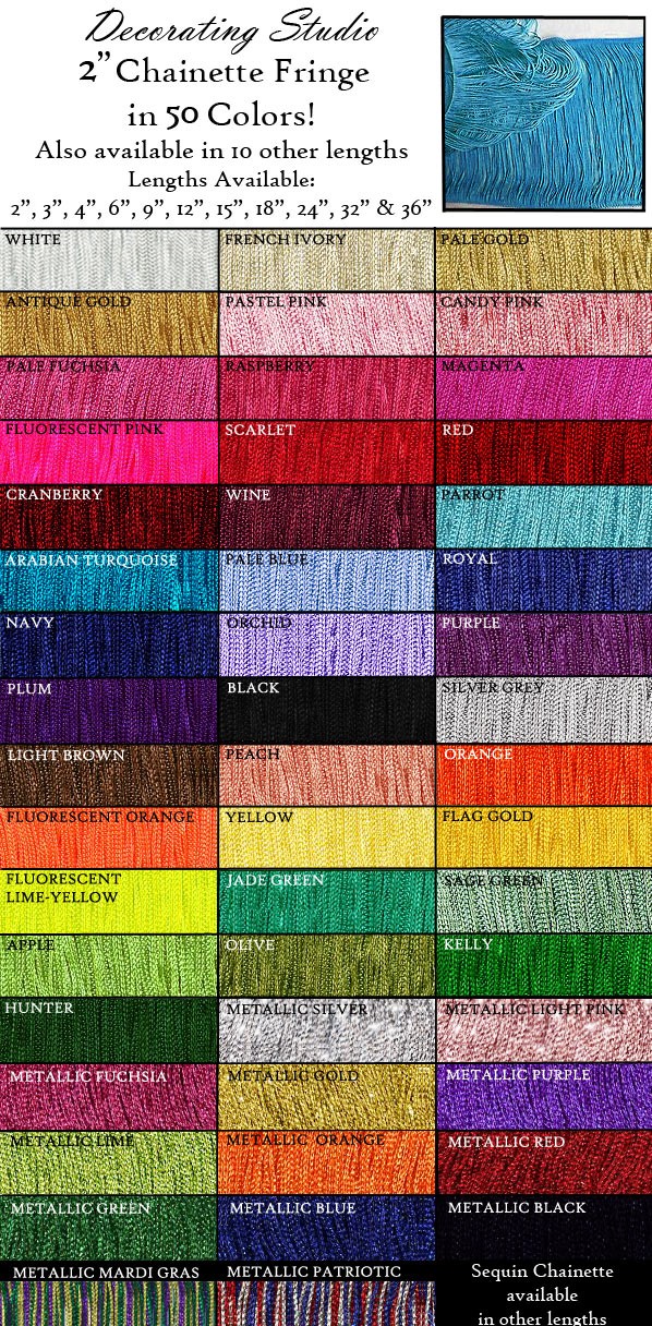 2" Rayon Chainette Fringe Yard(s)