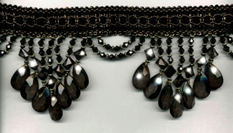 Venice "Smoke" Beaded Fringe - sample