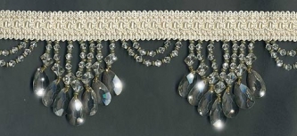 Venice "Ocean Blue" Beaded Fringe - sample