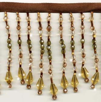Chic Beaded Fringe - "Golden Jewels" yard(s)