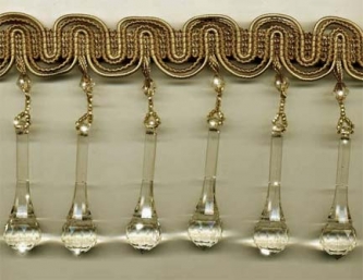 "Venetian Pendant Taupe" Beaded Trim - Yard(s)