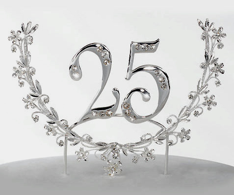 25th Anniversary Cake Topper Wreath