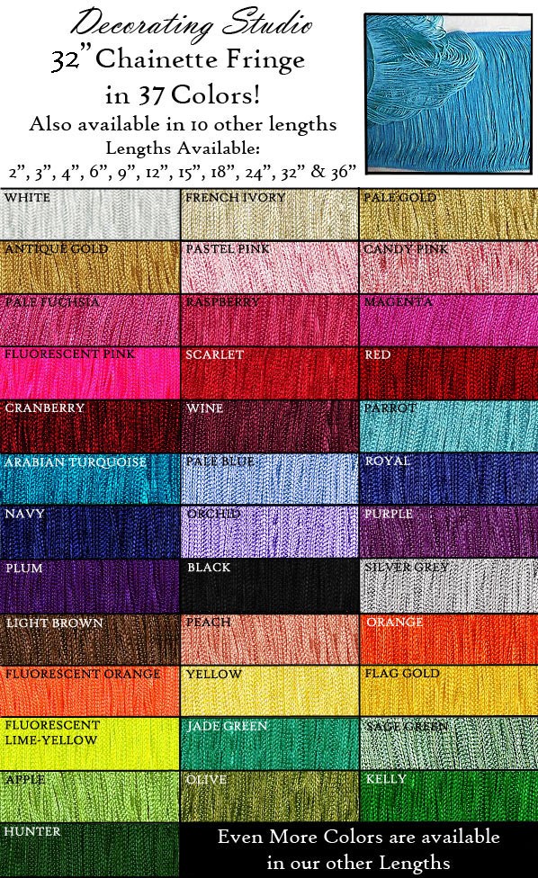 32" Rayon Chainette Fringe Yard(s)