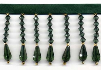 Emerald Green Decor Beaded Fringe- Yard(s)
