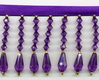 Purple Decor Beaded Fringe - Yard(s)