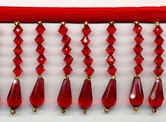 Red Decor Beaded Fringe - Yard(s)