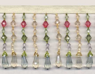 Teardrops Beaded Fringe - "Flowering" yard(s)