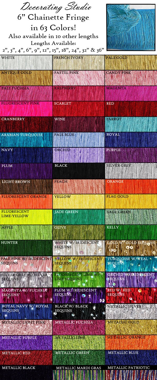 6" Rayon Chainette Fringe Yard(s)