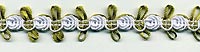 Satin Rose & Leaves Braid "White" yard(s) Satin Rose & Leaves Braid "White" yard(s)