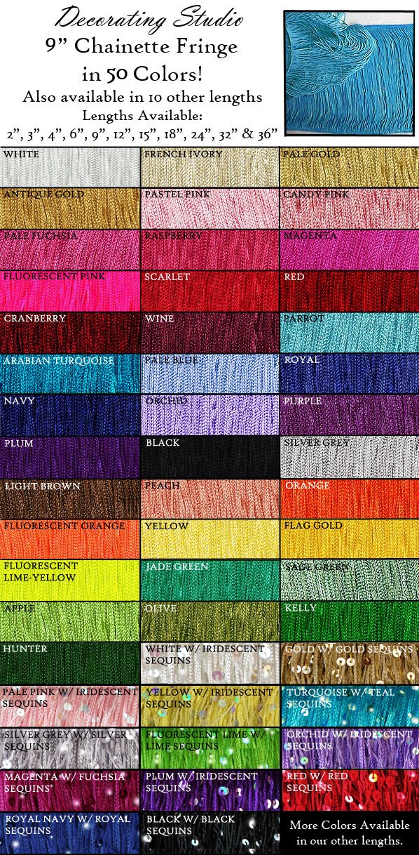 9" Rayon Chainette Fringe Yard(s)