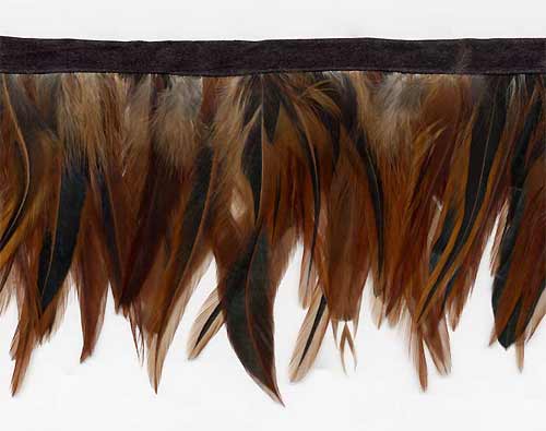 "Auburn Brown" Feather Trim - 10 Yd Bolt