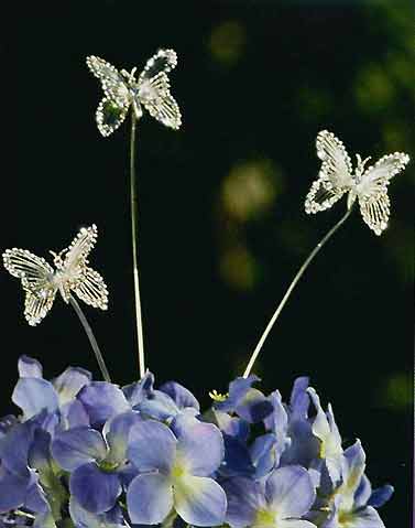 Bel Aire Crystal & Silver Butterflies (Set of 6) Cake Jewelry