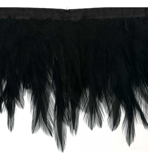 "Black Feather Wings" Feather Trim - Yard(s)