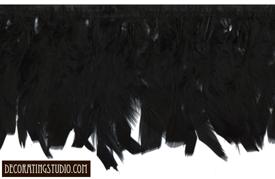 "Blackest Chandelle" Feather Trim - Yard(s)