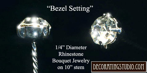 Crystal "Bezel" Bouquet Jewelry Accent (Individual Stem)