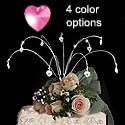 Crystal Heart Cake Topper Stems - Set of 9